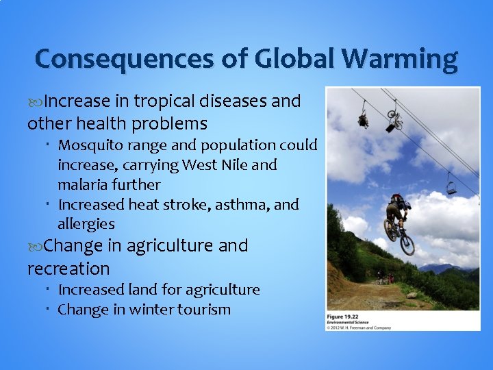 Consequences of Global Warming Increase in tropical diseases and other health problems Mosquito range