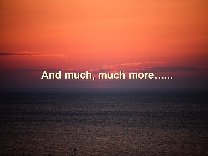 And much, much more…. . . 