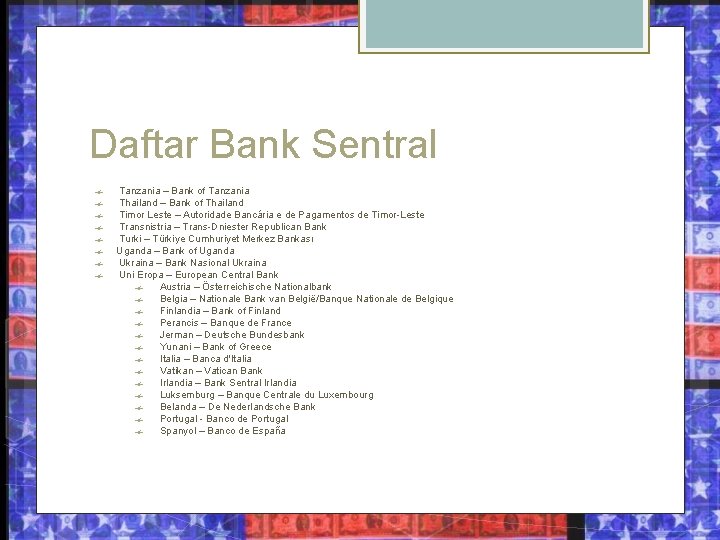 Daftar Bank Sentral Tanzania – Bank of Tanzania Thailand – Bank of Thailand Timor