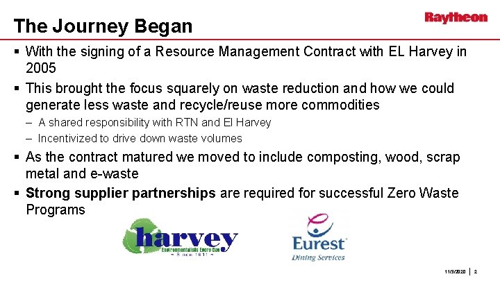 The Journey Began § With the signing of a Resource Management Contract with EL