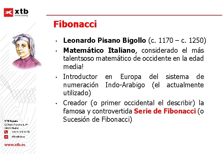 Fibonacci • • XTB España C/ Pedro Teixeira 8, 6ª 28020 Madrid +34 91