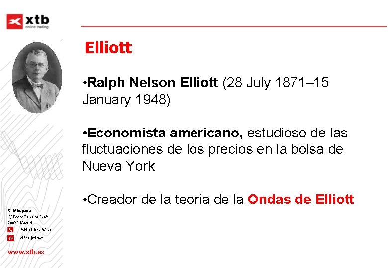 Elliott • Ralph Nelson Elliott (28 July 1871– 15 January 1948) • Economista americano,