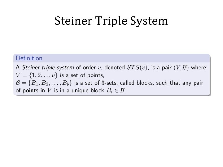 Steiner Triple System 