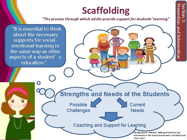 “The process through which adults provide support for students’ learning” “It is essential to