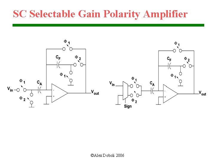 SC Selectable Gain Polarity Amplifier ©Alex Doboli 2006 