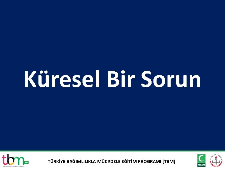 Küresel Bir Sorun TÜRKİYE BAĞIMLILIKLA MÜCADELE EĞİTİM PROGRAMI (TBM) 