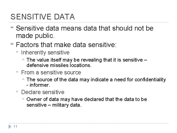 SENSITIVE DATA Sensitive data means data that should not be made public. Factors that SENSITIVE DATA Sensitive data means data that should not be made public. Factors that