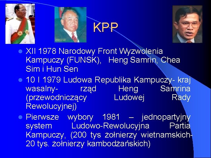 KPP XII 1978 Narodowy Front Wyzwolenia Kampuczy (FUNSK), Heng Samrin, Chea Sim i Hun