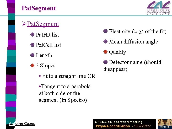 Pat. Segment ØPat. Segment Elasticity ( 2 of the fit) Pat. Hit list Mean