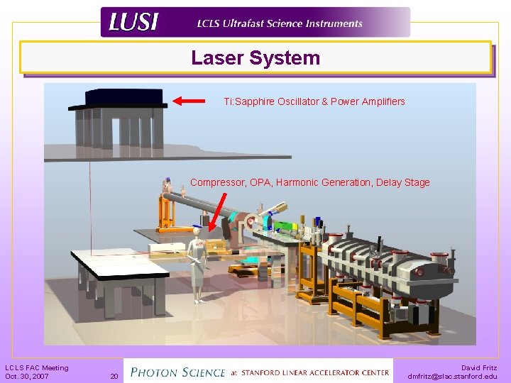 Laser System Ti: Sapphire Oscillator & Power Amplifiers Compressor, OPA, Harmonic Generation, Delay Stage