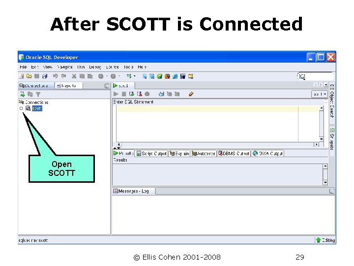 After SCOTT is Connected Open SCOTT © Ellis Cohen 2001 -2008 29 