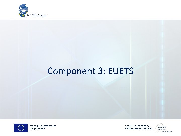 Component 3: EUETS This Project is funded by the European Union A project implemented