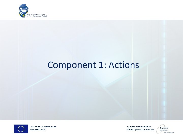Component 1: Actions This Project is funded by the European Union A project implemented