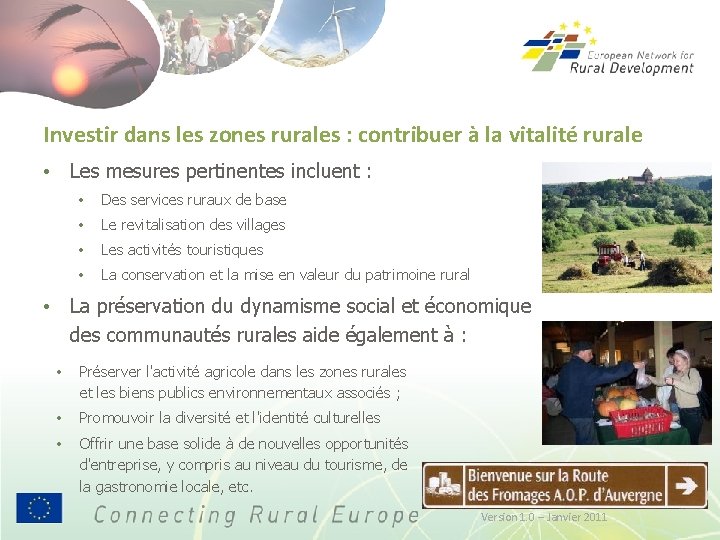 Investir dans les zones rurales : contribuer à la vitalité rurale • Les mesures
