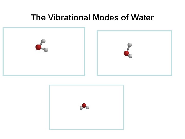 The Vibrational Modes of Water The Vibrational Modes of Water