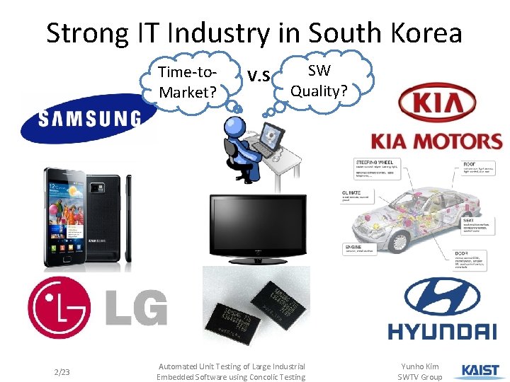 Strong IT Industry in South Korea Time-to. Market? 2/23 V. S SW Quality? Automated