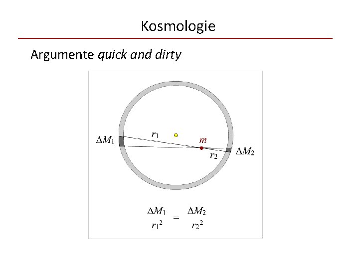 Kosmologie Argumente quick and dirty 