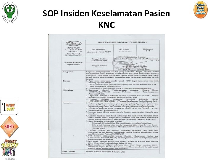 SOP Insiden Keselamatan Pasien KNC 