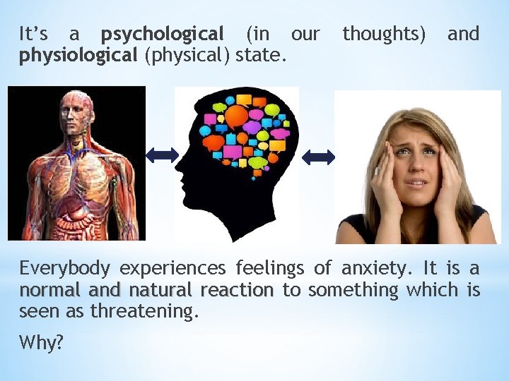 It’s a psychological (in our physiological (physical) state. thoughts) and Everybody experiences feelings of