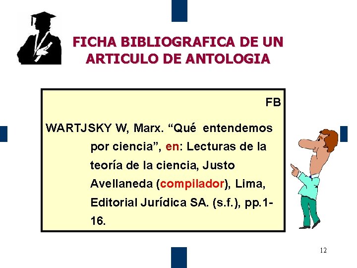 FICHA BIBLIOGRAFICA DE UN ARTICULO DE ANTOLOGIA FB WARTJSKY W, Marx. “Qué entendemos por