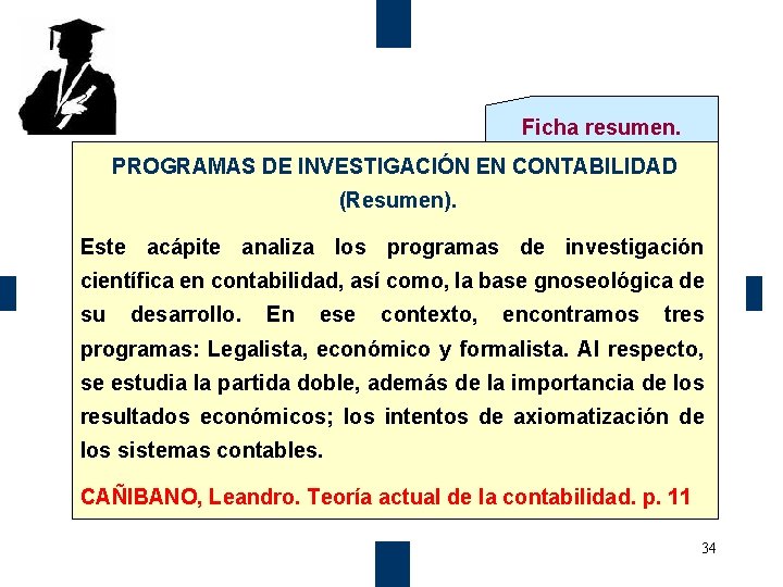 Ficha resumen. PROGRAMAS DE INVESTIGACIÓN EN CONTABILIDAD (Resumen). Este acápite analiza los programas de