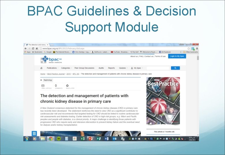 BPAC Guidelines & Decision Support Module 
