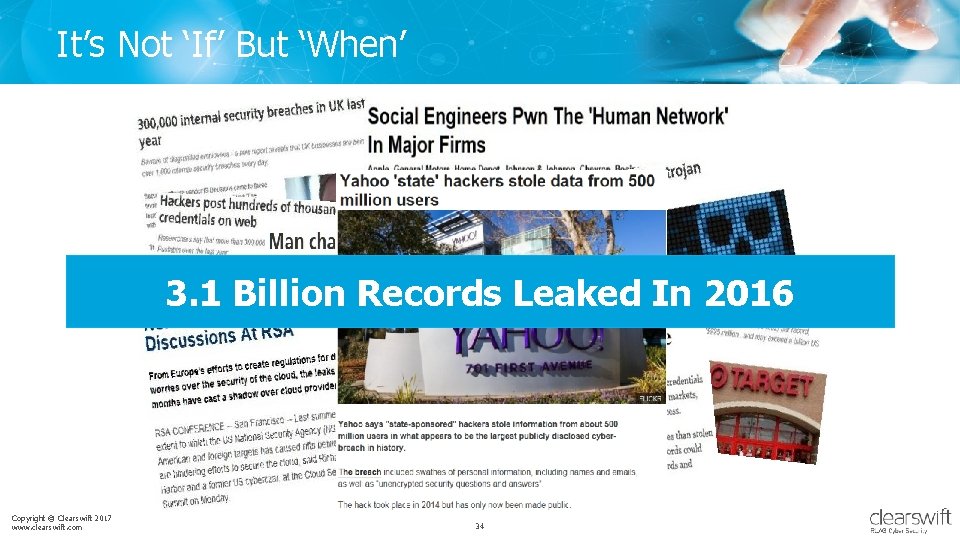It’s Not ‘If’ But ‘When’ 3. 1 Billion Records Leaked In 2016 Copyright ©