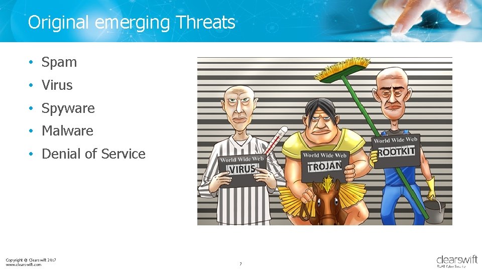 Original emerging Threats • Spam • Virus • Spyware • Malware • Denial of