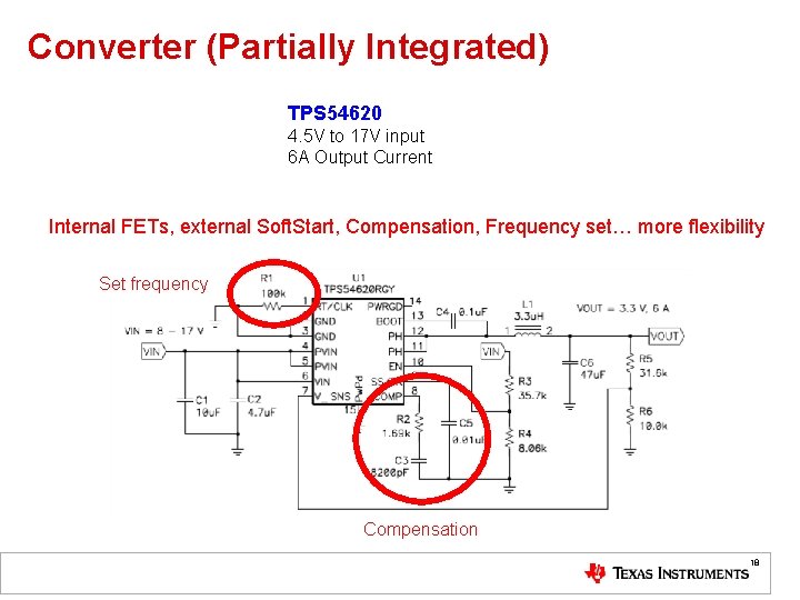 Converter (Partially Integrated) TPS 54620 4. 5 V to 17 V input 6 A Converter (Partially Integrated) TPS 54620 4. 5 V to 17 V input 6 A