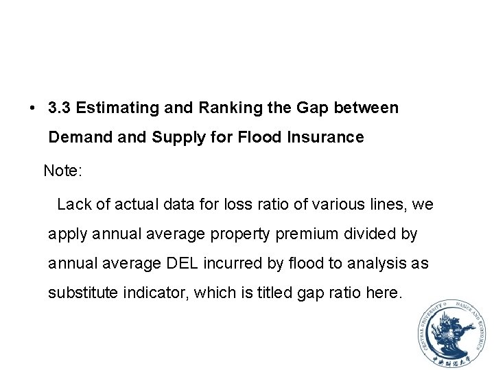  • 3. 3 Estimating and Ranking the Gap between Demand Supply for Flood