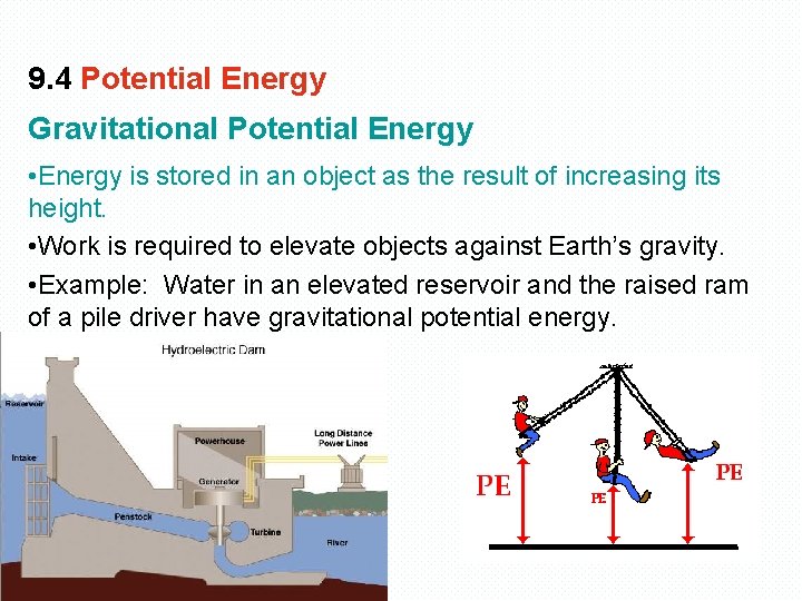 9. 4 Potential Energy Gravitational Potential Energy • Energy is stored in an object