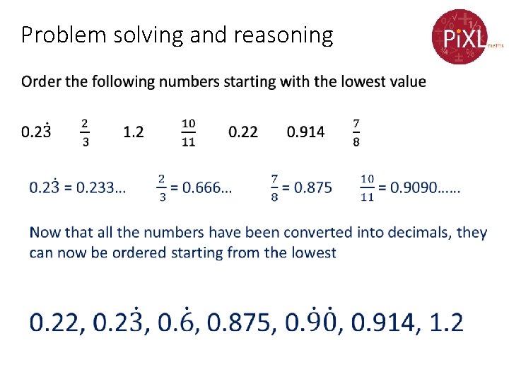 Problem solving and reasoning • 