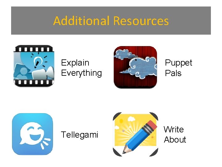 Additional Resources Explain Everything Puppet Pals Tellegami Write About 