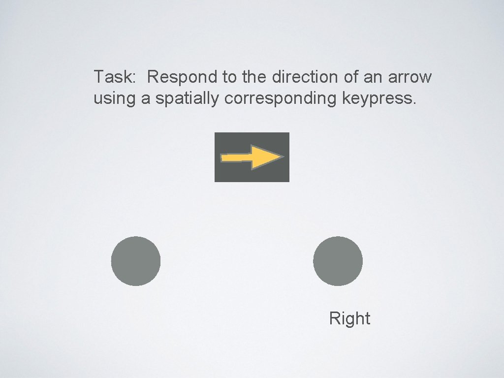 Task: Respond to the direction of an arrow using a spatially corresponding keypress. Right