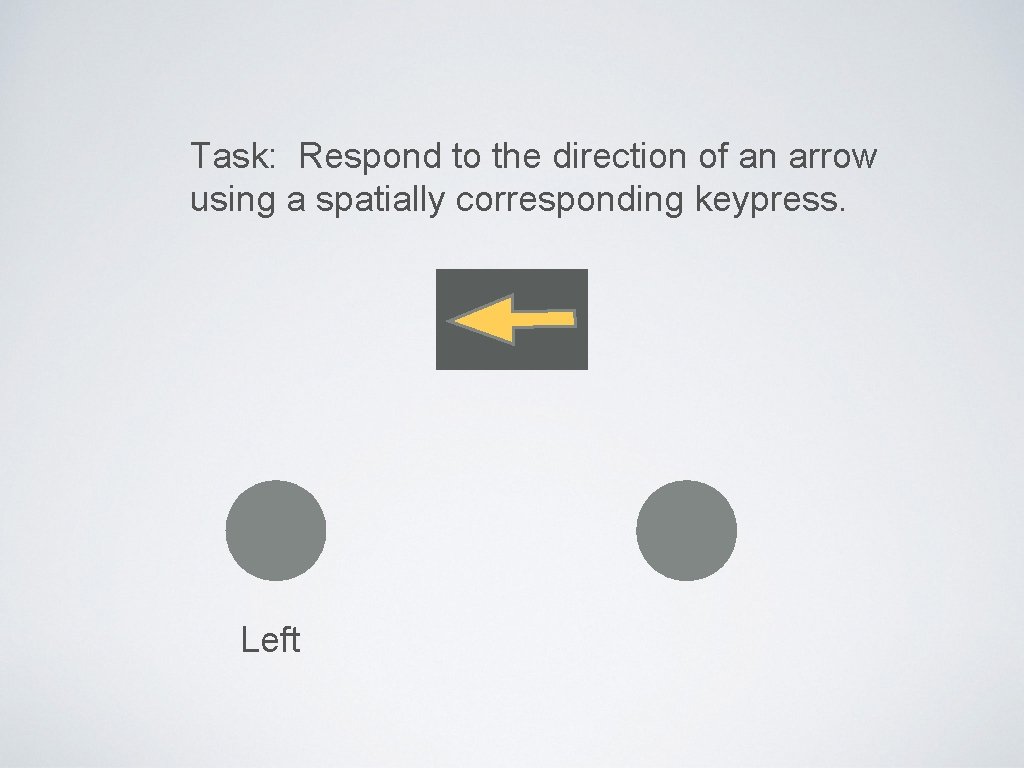 Task: Respond to the direction of an arrow using a spatially corresponding keypress. Left
