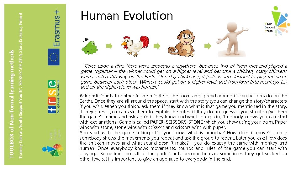 Training Course „Youth Support Youth”, 30. 08 -07. 09. 2016, Stara Kraśnica, Poland TOOLBOX