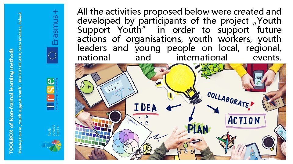 Training Course „Youth Support Youth”, 30. 08 -07. 09. 2016, Stara Kraśnica, Poland TOOLBOX