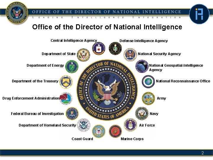 Office of the Director of National Intelligence Central Intelligence Agency Department of State Defense