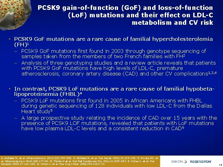 PCSK 9 gain-of-function (Go. F) and loss-of-function (Lo. F) mutations and their effect on