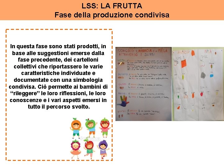 LSS: LA FRUTTA Fase della produzione condivisa In questa fase sono stati prodotti, in