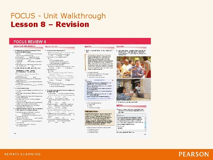 FOCUS - Unit Walkthrough Lesson 8 – Revision 