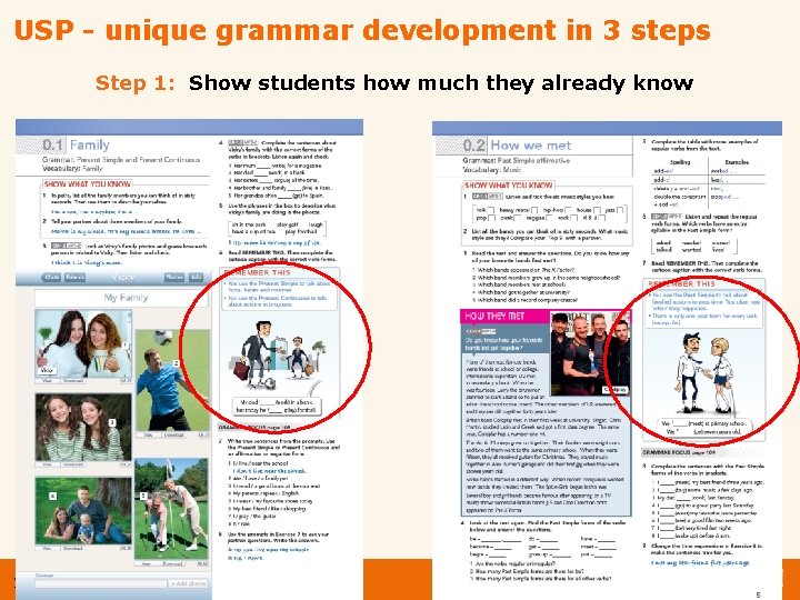 USP - unique grammar development in 3 steps Step 1: Show students how much