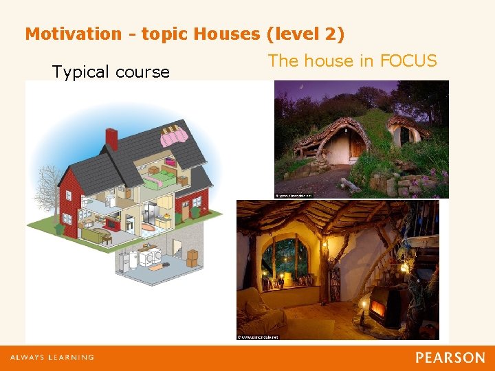 Motivation - topic Houses (level 2) Typical course The house in FOCUS 