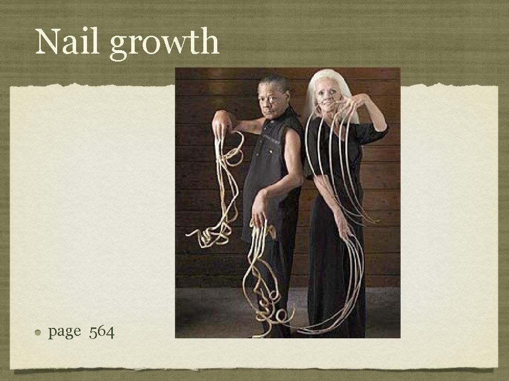 Nail growth page 564 