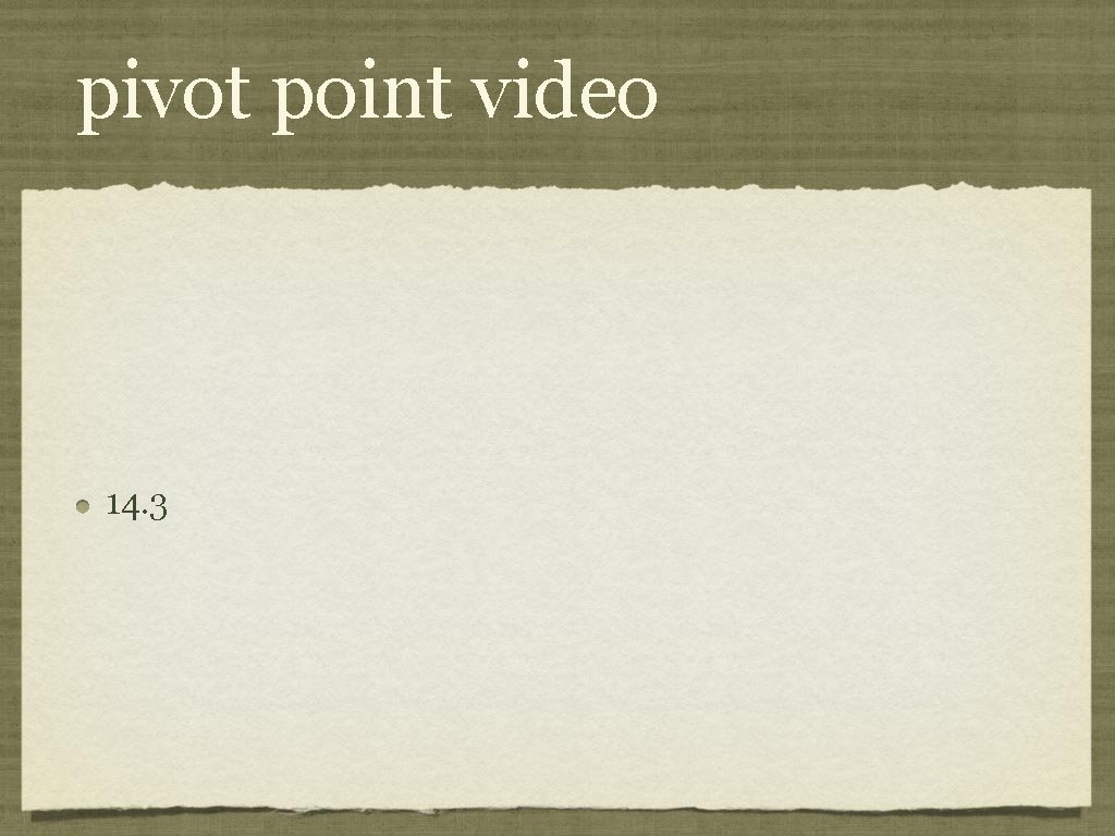 pivot point video 14. 3 