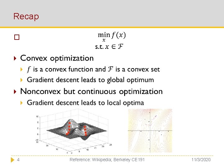 Recap � 4 Reference: Wikipedia; Berkeley CE 191 11/3/2020 