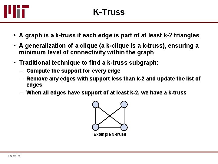 K-Truss • A graph is a k-truss if each edge is part of at
