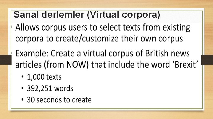 Sanal derlemler (Virtual corpora) 9 