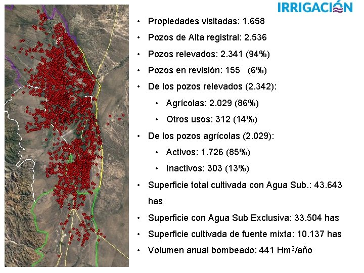  • Propiedades visitadas: 1. 658 • Pozos de Alta registral: 2. 536 •