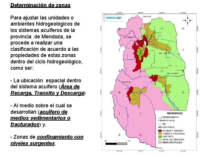 Determinación de zonas Para ajustar las unidades o ambientes hidrogeológicos de los sistemas acuíferos